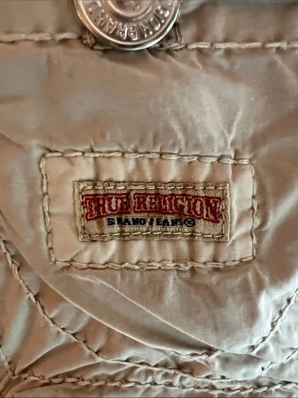 VINTAGE Y2K TRUE RELIGION KHAKI CARGO PANTS SIZE 38